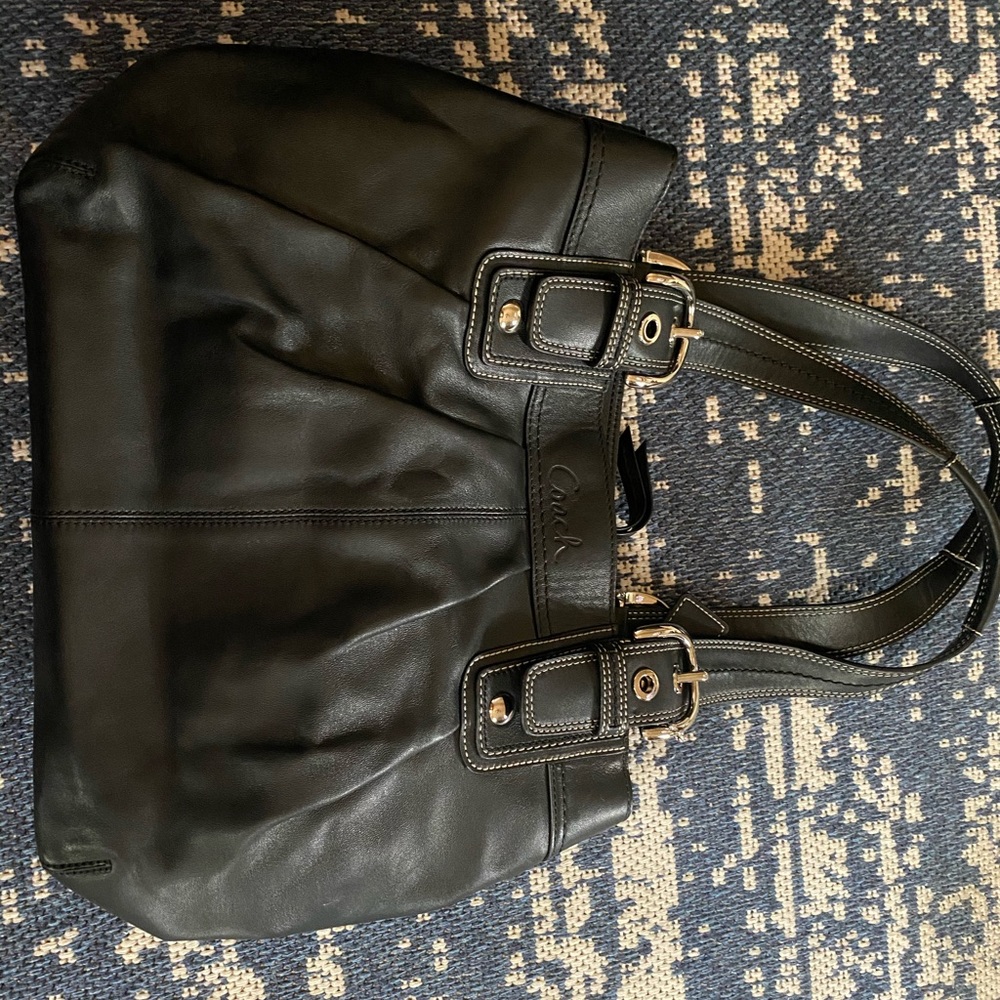 Coach black leather purse